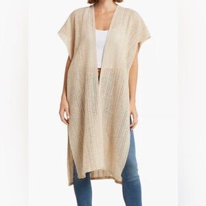 Steve Madden Ivory Open-Knit Lightweight Cardigan Sweater One Size